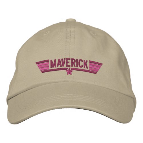 Classic Personalized Star Maverick or Your Text Embroidered Baseball Hat