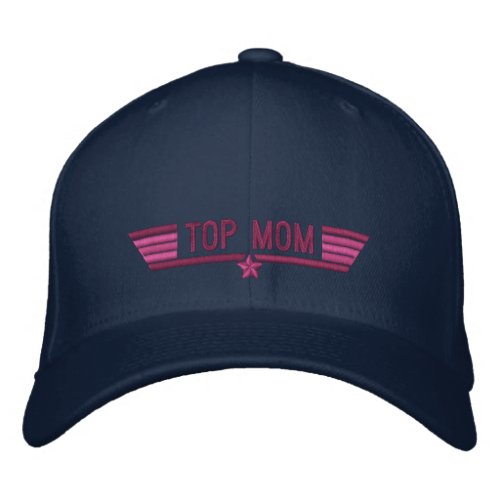 Classic Personalized Star Mom Wings or My Text Embroidered Baseball Cap