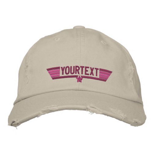Classic Personalized Star Wings Your Text Embroidered Baseball Hat