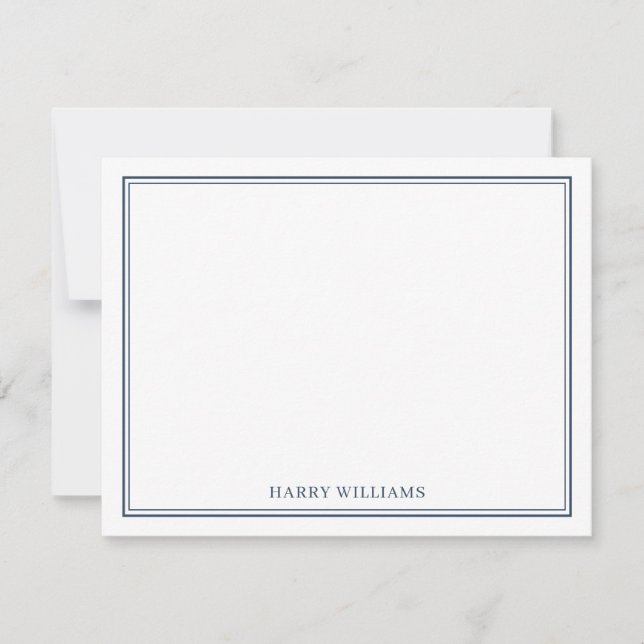 Classic Personalized Stationery Minimalist Mens  Note Card (Front)