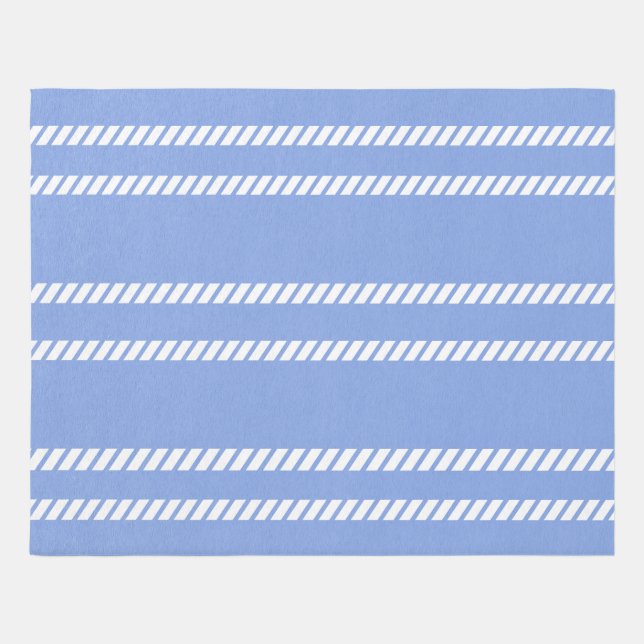 Classic Perwinkle Blue with Stripes Rug (Front)