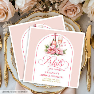 Classic Petals and Prosecco Gold Accent Napkins
