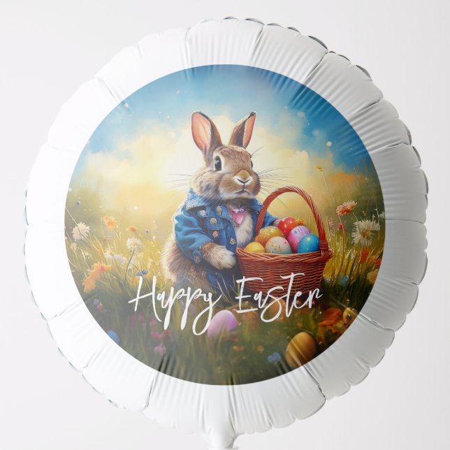 Classic Peter Easter Bunny with Easter Eggs Balloon (Front)