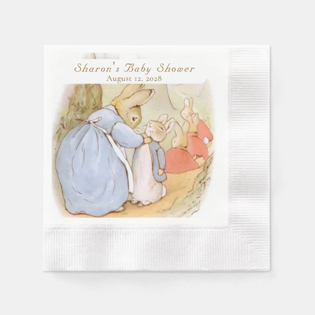 Classic Peter Rabbit Baby Shower Napkins (Front)