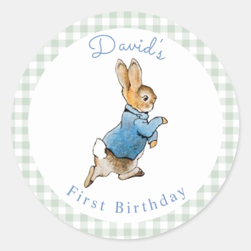 Classic Peter Rabbit Beatrix Potter Birthday   Classic Round Sticker