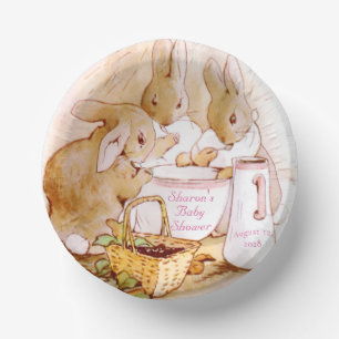 Classic Peter Rabbit Girl Baby Shower Paper Bowls