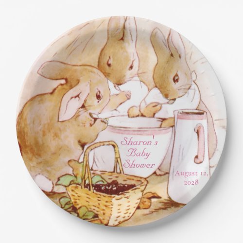 Classic Peter Rabbit Girl Baby Shower Paper Plates