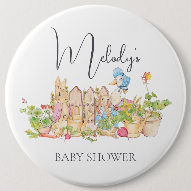 Classic Peter Rabbit Round Badge Button (Front)