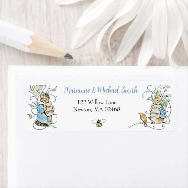 Classic Peter the Rabbit Baby Shower Address Label (Insitu)