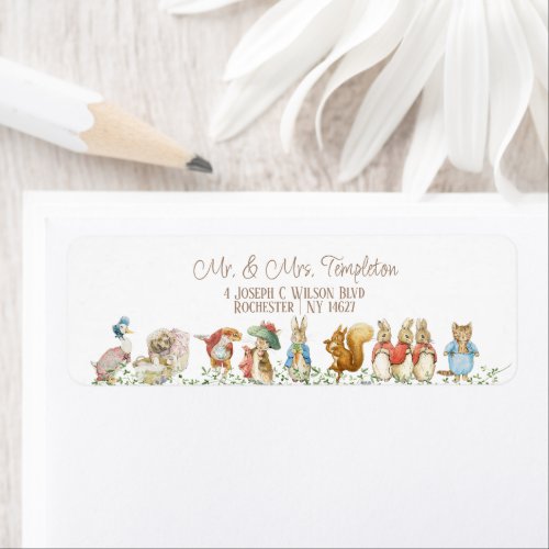 Classic Peter the Rabbit Baby Shower Address Label