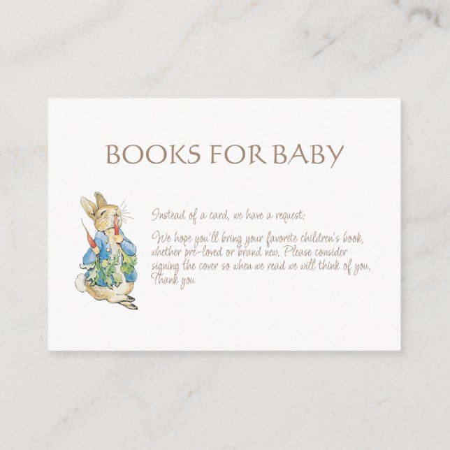 Classic Peter the Rabbit Baby Shower Book Request Enclosure Card (Back)