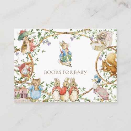 Classic Peter the Rabbit Baby Shower Book Request Enclosure Card