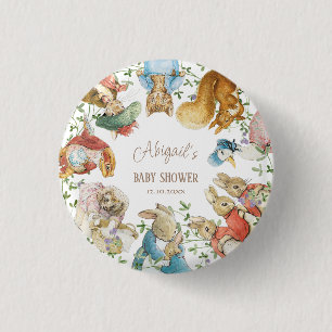 Classic Peter the Rabbit Baby Shower Button