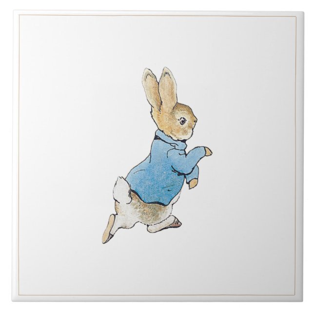 Classic Peter the Rabbit Baby Shower Ceramic Tile (Front)