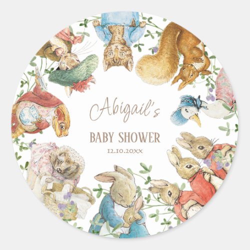 Classic Peter the Rabbit Baby Shower Classic Round Sticker