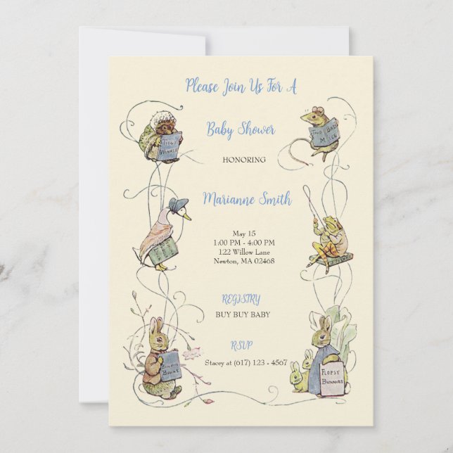 Classic Peter the Rabbit Baby Shower Invitation (Front)