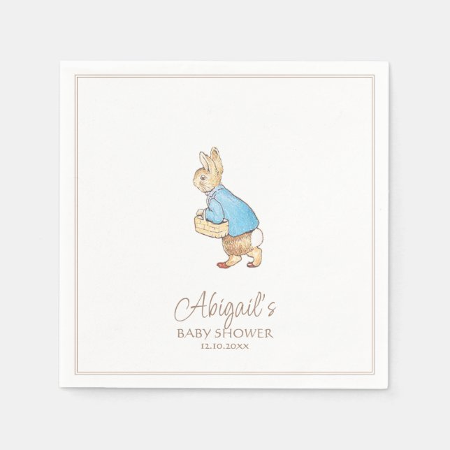 Classic Peter the Rabbit Baby Shower Napkins (Front)