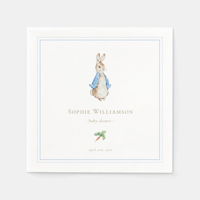 Classic Peter the Rabbit Baby Shower Napkins (Front)