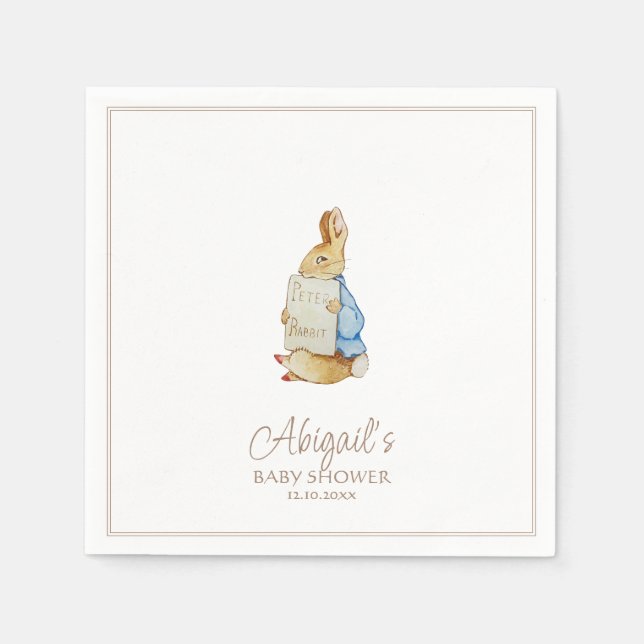 Classic Peter the Rabbit Baby Shower Napkins (Front)