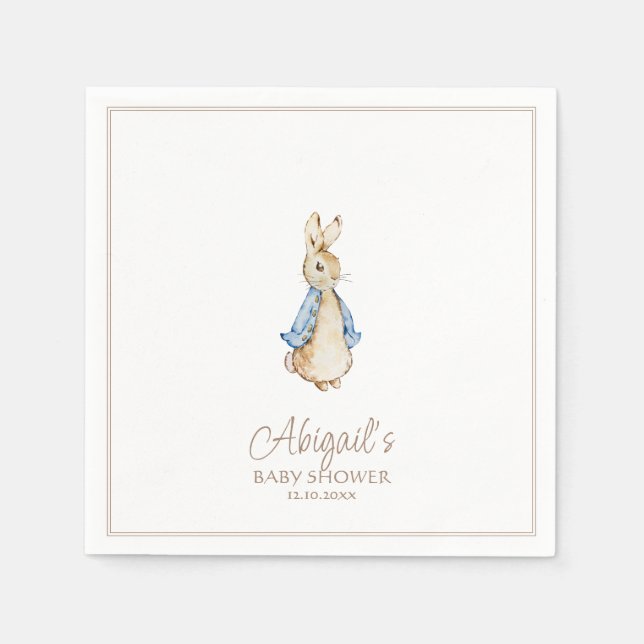 Classic Peter the Rabbit Baby Shower Napkins (Front)