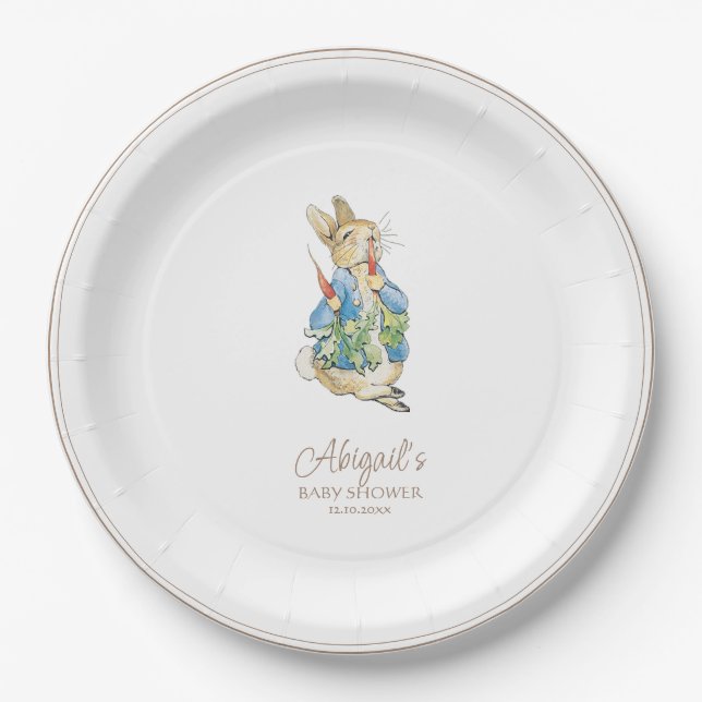 Classic Peter the Rabbit Baby Shower Paper Plates (Front)