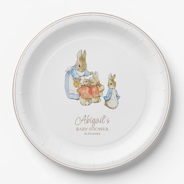 Classic Peter the Rabbit Baby Shower Paper Plates (Front)