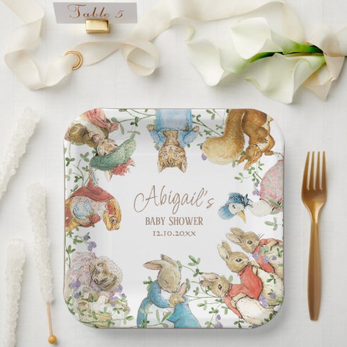 Classic Peter the Rabbit Baby Shower Paper Plates