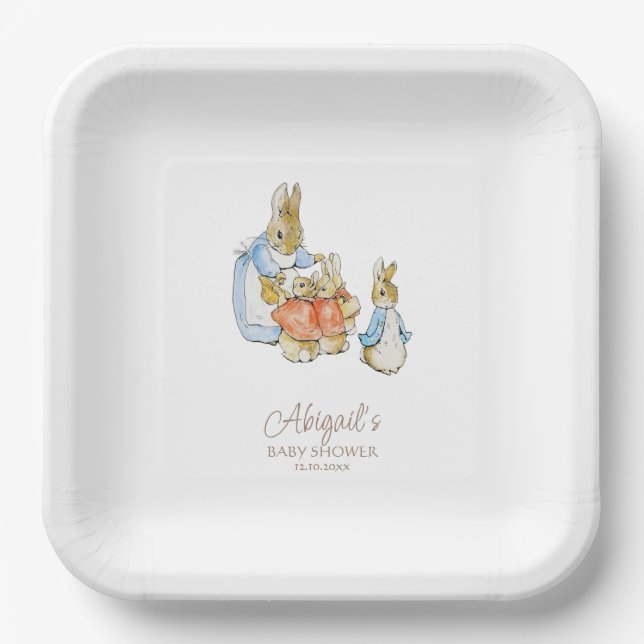 Classic Peter the Rabbit Baby Shower Paper Plates (Front)