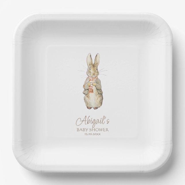 Classic Peter the Rabbit Baby Shower Paper Plates (Front)