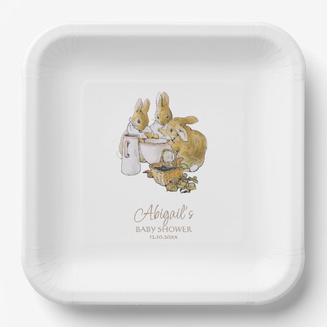Classic Peter the Rabbit Baby Shower Paper Plates (Front)