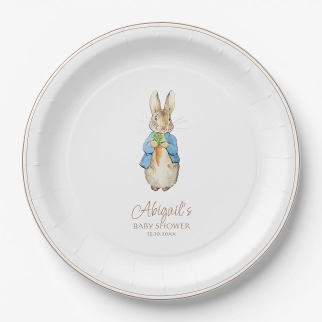 Classic Peter the Rabbit Baby Shower Paper Plates (Front)