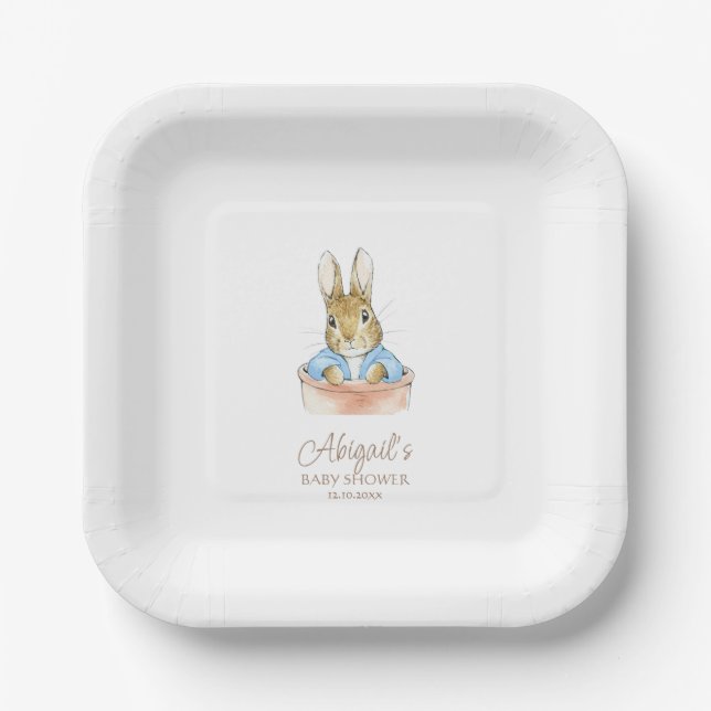 Classic Peter the Rabbit Baby Shower Paper Plates (Front)