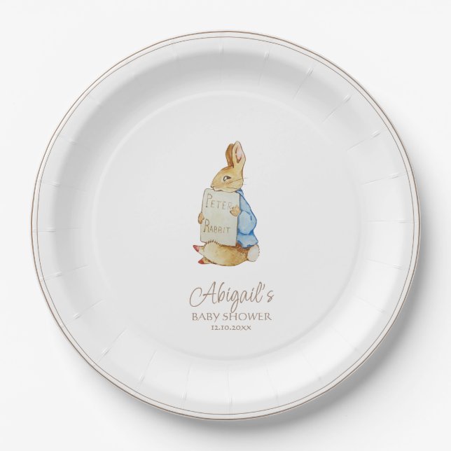 Classic Peter the Rabbit Baby Shower Paper Plates (Front)