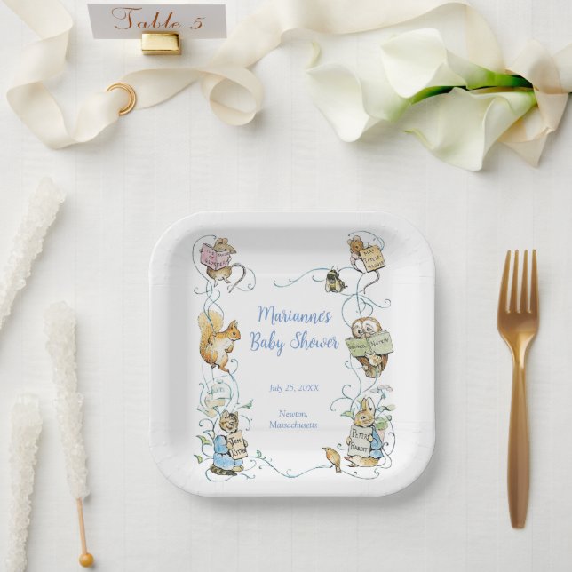 Classic Peter the Rabbit Baby Shower  Paper Plates (Wedding)