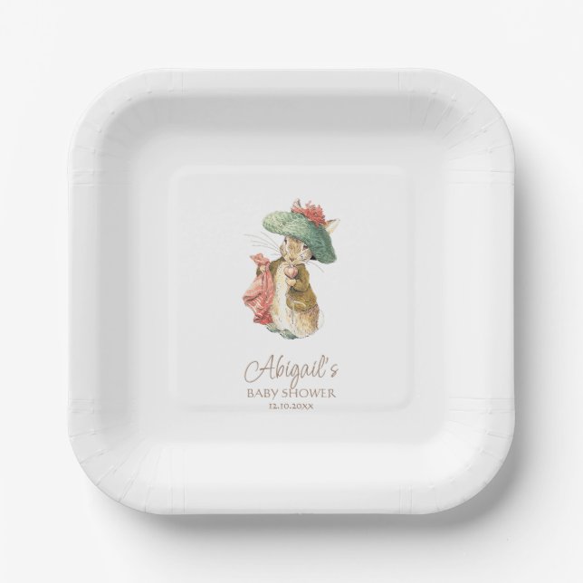 Classic Peter the Rabbit Baby Shower Paper Plates (Front)