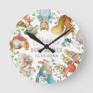 Classic Peter the Rabbit Baby Shower Round Clock