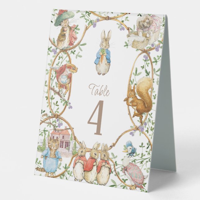 Classic Peter the Rabbit Baby Shower Table Tent (Front)
