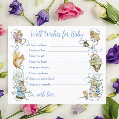 Classic Peter the Rabbit Baby Shower Well Wishes 