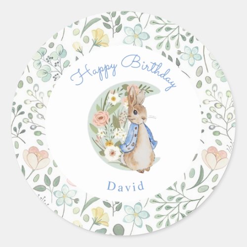 Classic Peter the Rabbit Beatrix Potter Birthday  Classic Round Sticker