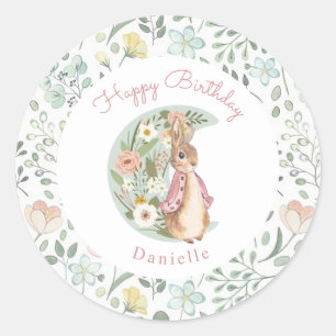 Classic Peter the Rabbit Beatrix Potter Birthday Classic Round Sticker