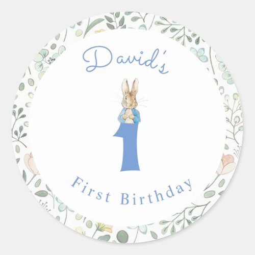 Classic Peter the Rabbit Beatrix Potter Birthday  Classic Round Sticker