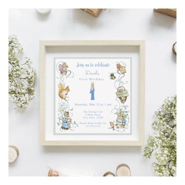 Classic Peter the Rabbit Beatrix Potter Birthday  Invitation (Creator Uploaded)