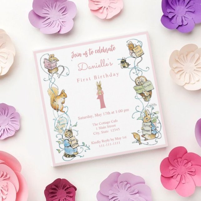 Classic Peter the Rabbit Beatrix Potter Birthday  Invitation (Creator Uploaded)