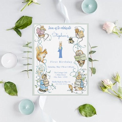 Classic Peter the Rabbit Beatrix Potter Birthday  Invitation