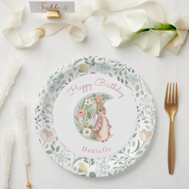 Classic Peter the Rabbit Beatrix Potter Birthday Paper Plates (Wedding)