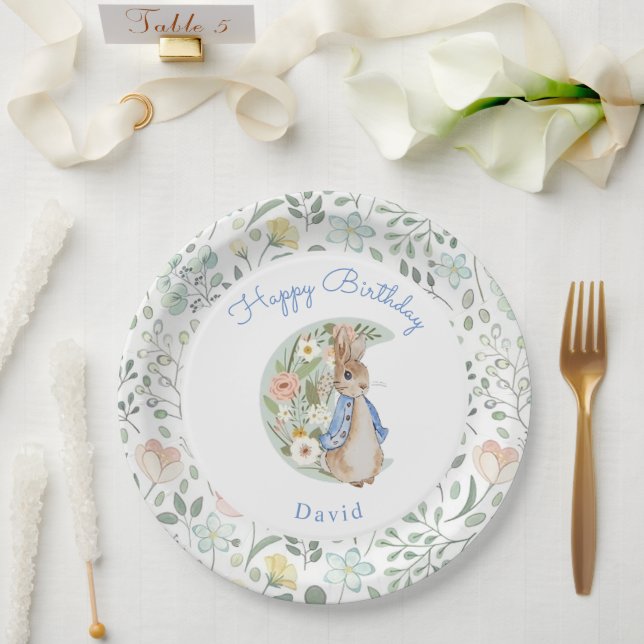 Classic Peter the Rabbit Beatrix Potter Birthday  Paper Plates (Wedding)