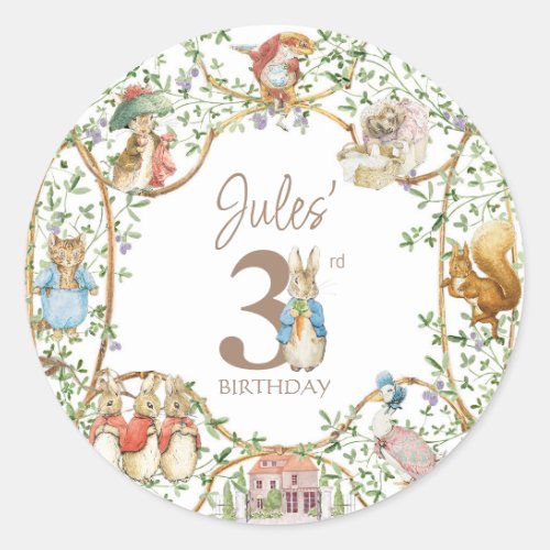 Classic Peter the Rabbit Birthday Classic Round Sticker