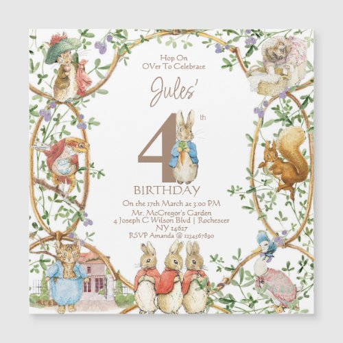 Classic Peter the Rabbit Birthday Magnetic Invitation