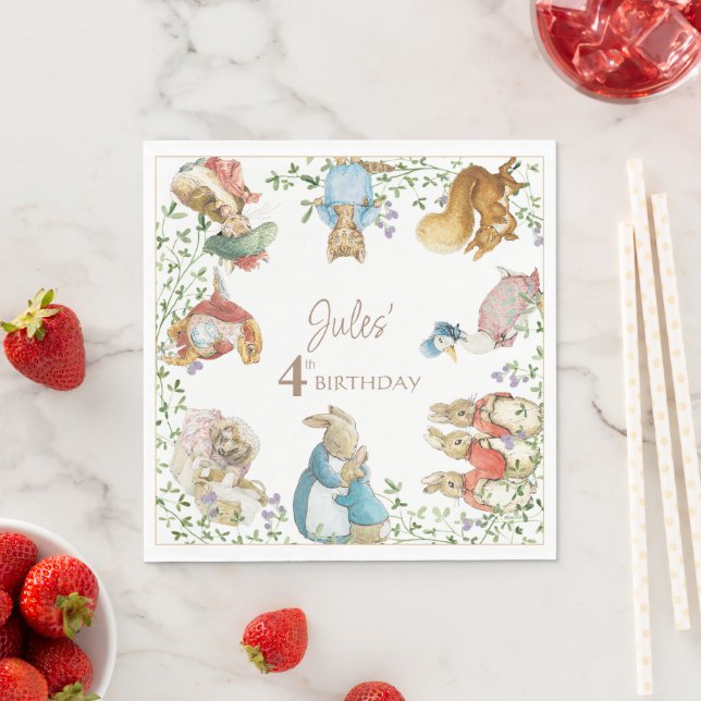 Classic Peter the Rabbit Birthday Napkins (Insitu)