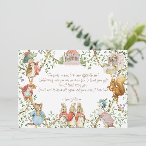 Classic Peter the Rabbit Birthday Thank You Card